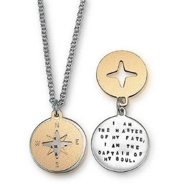 I am the master of my fate, I am the captain of my soul necklace pendant